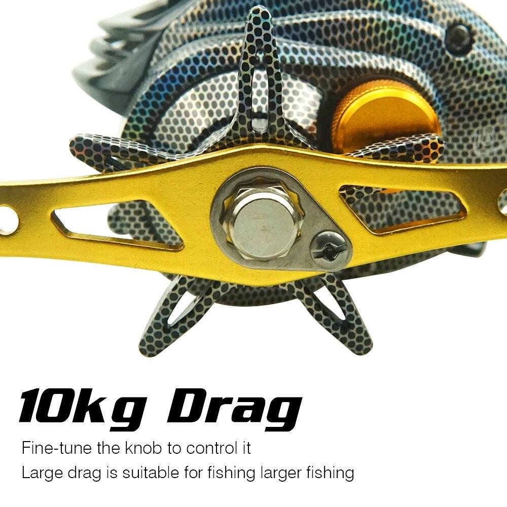 LEO Рыболовная катушка 18+1BB Кастинговая катушка, гладкий металл 7,2:1 рыболовная катушка с передаточным числом и стандартной, глубокой или мелкой шпулей для окуня