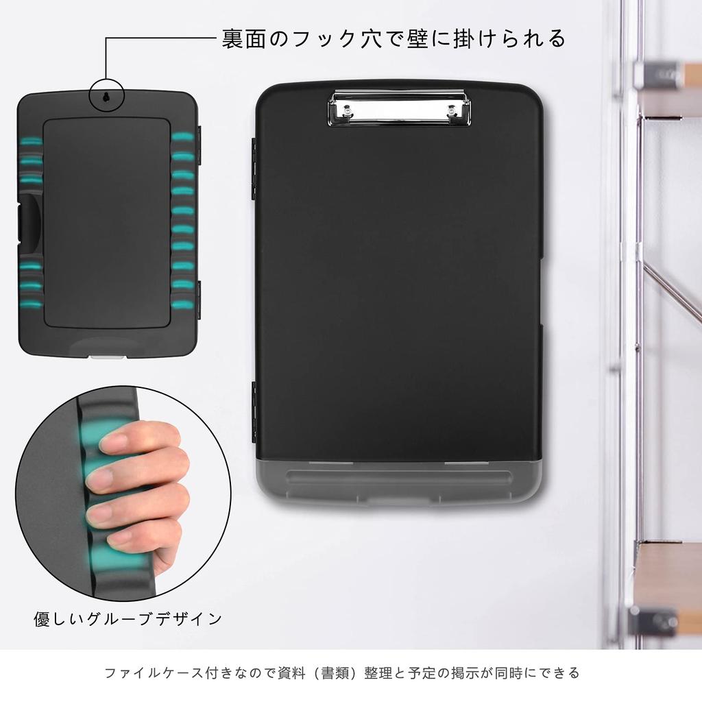 SFLHHDM Clipboard A4 Clip File A4 Binder A4 Multifunctional File Board Writing Pad Bifold Document Case Memo Pad Folder File Plastic Case with Pen