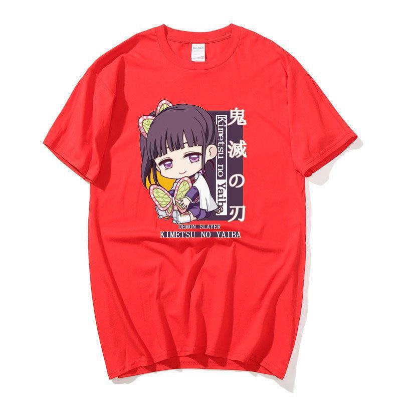 Аниме Demon Slayer Kimetsu No Yaiba Футболка Harajuku Kawaii Tsuyuri Kanawo Повседневная летняя футболка с мультяшным принтом Футболки в стиле манга Уличная одежда унисекс