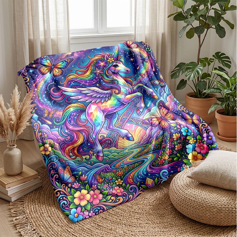 Fantasy Princess and Magical Elements Theme blanket Lightweight Warm Flannel Blanket Decorative Throw Blanket for Home Decoration