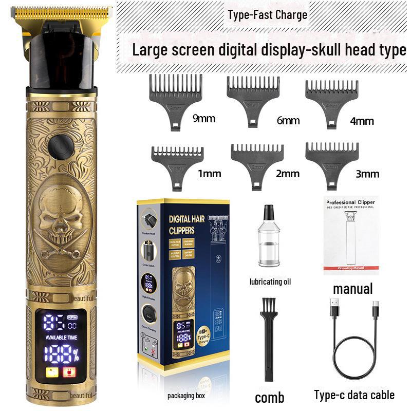 Электрическая аккумуляторная машинка для стрижки волос для мужчин: Водонепроницаемый, специальный дизайн резьбы