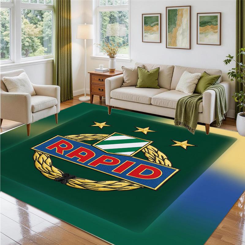 Rapid Wien FC Design Crystal Velvet Rug Soft Decorative Mat for Bedroom Entrance