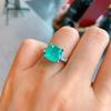 New Celebrity Ring Square Imitation Emerald Imitation Paraiba Color Jewelry Ring