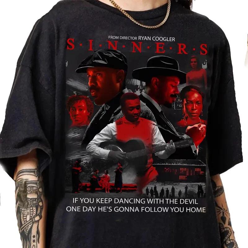 Sinners Movie T-Shirt, Unisex, Horror, Action Movie, Streetwear, Graphic T-Shirt, Short Sleeve, Unisex T-Shirts for All Seasons