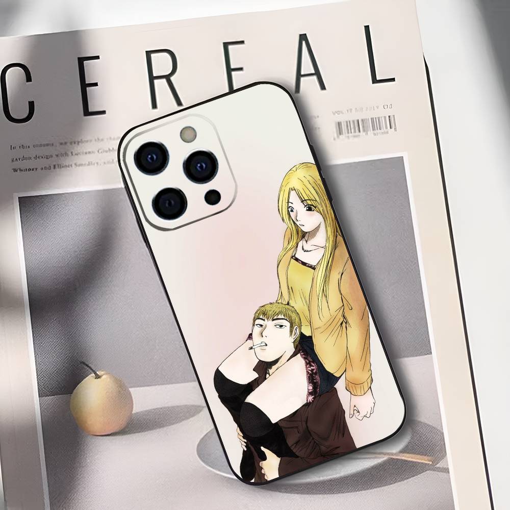 Мягкий силиконовый чехол для телефона GTO-Onizuka T-Teacher для iPhone 17/16/15/14/13/12/11/Plus/Pro/Max/Plus/XS Черный цвет