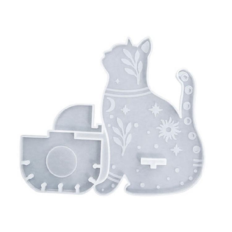 DIY силиконовая настенная форма для подсвечника ручной работы кошка летучая мышь стойка зеркальный подсвечник форма для церемонии благословения