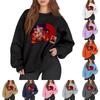 Women's Fashion Long Sleeve Print Round Neck Loose Pullover Sweater Top