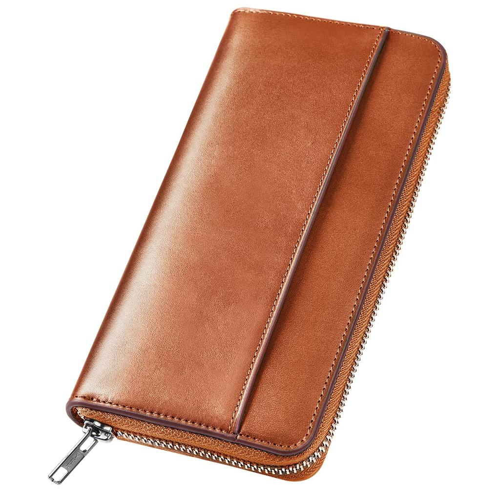 Wallet Tochigi Leather Long Wallet Genuine Leather Large Capacity YKK Zipper Made by a Wallet Craftsman Wallet Wallet Cowhide Coin Purse Wallet