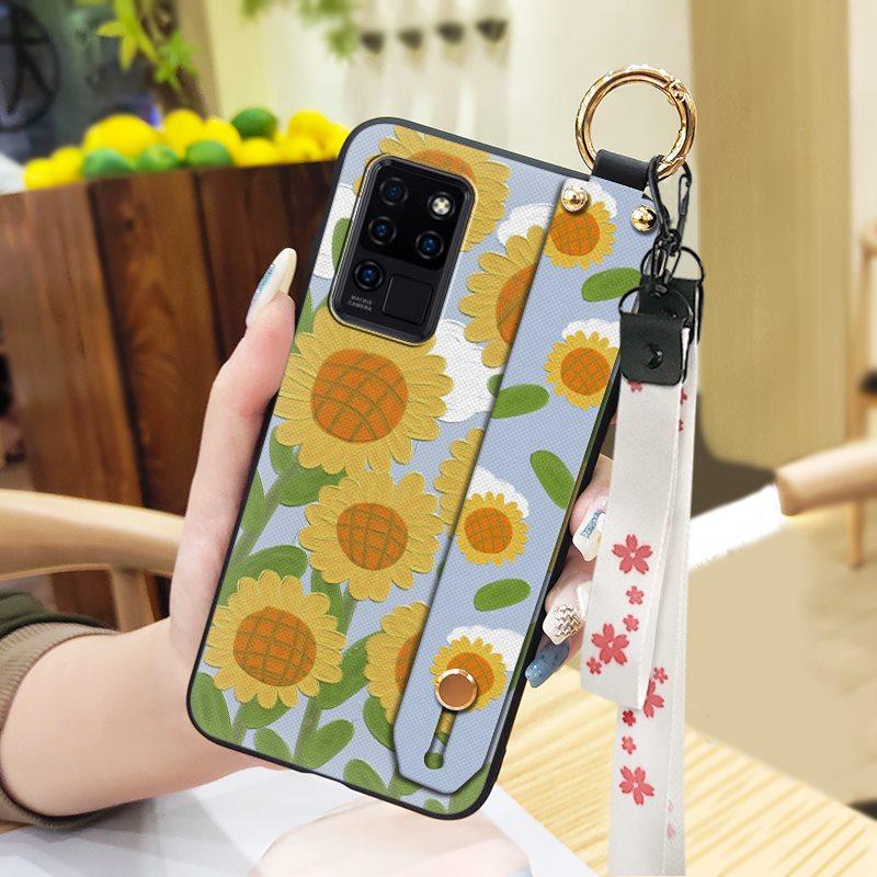 Водонепроницаемый Прочный Чехол для Телефона для Oukitel C21 Наручный Ремешок Наручный Ремешок Ударопрочный Силиконовый Подставка Защитное Кольцо Цветок