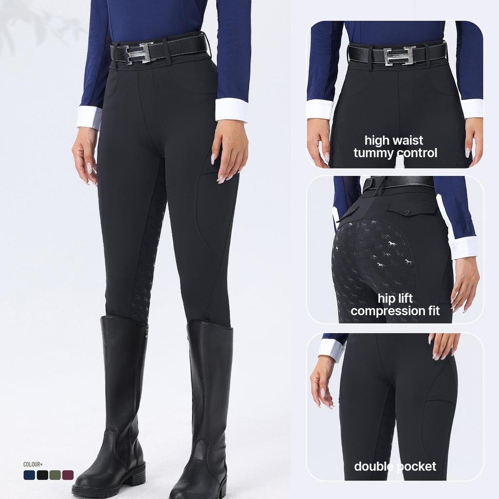 Women's Full Seat Silicone Anti-Slip Breeches: Breathable, Quick-Drying, Moisture-Wicking, High Elasticity Equestrian Pants