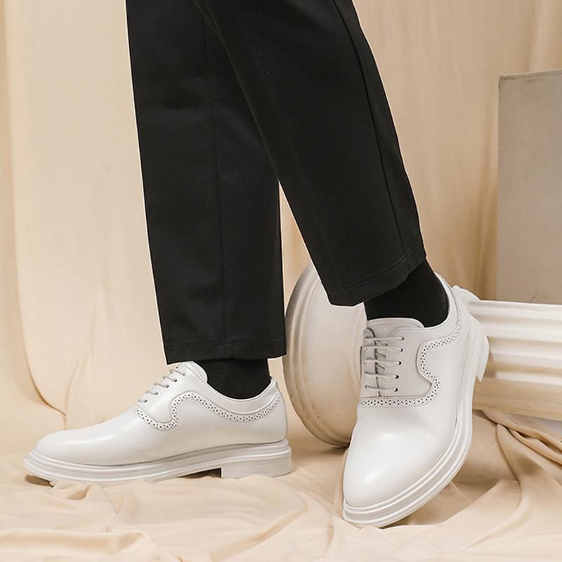 Роскошные Новые Дизайнерские Мужские Белые На Шнуровке Винтажные Броги Оксфорды Формальная Свадебная Одежда Выпускной Вечер Sapatos Tenis Masculino