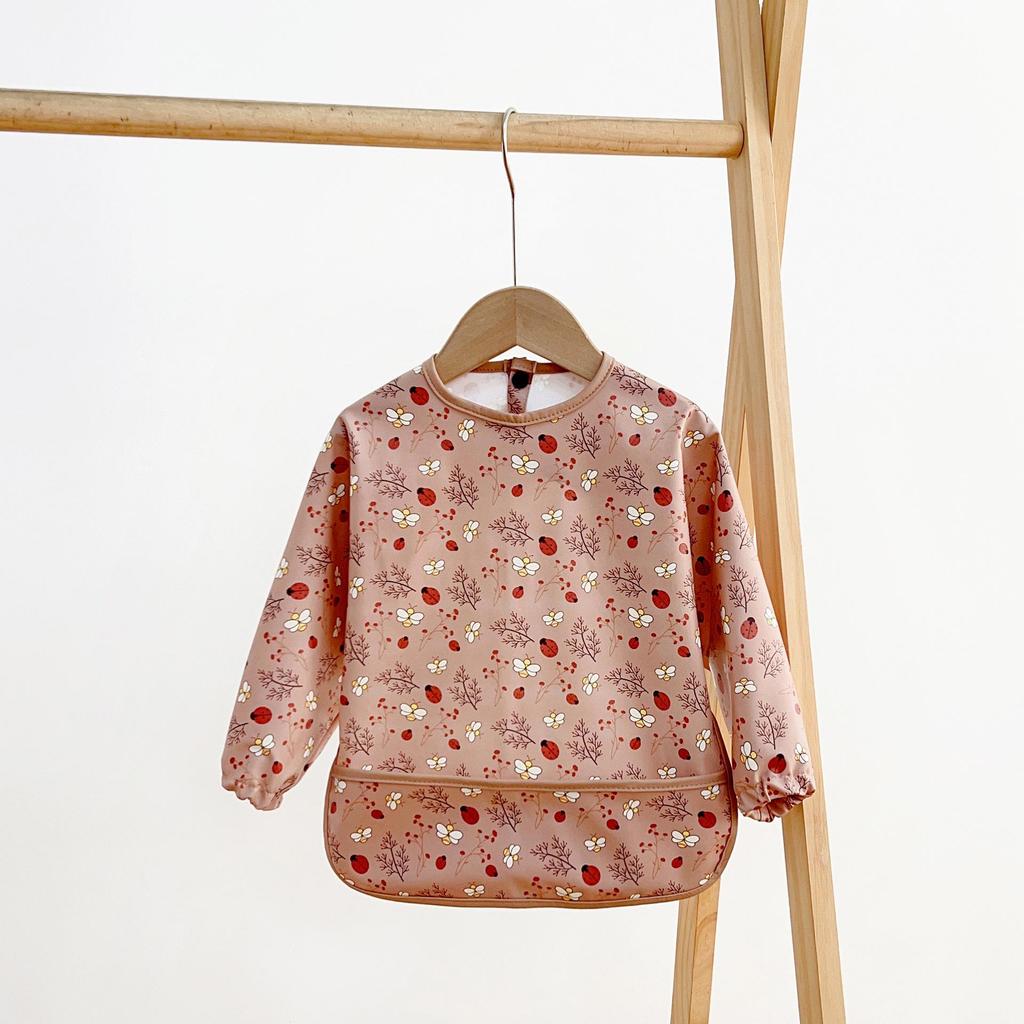 Reversible Waterproof Baby Smock & Bib - Denmark Painting Apron & Food Catcher Coverall