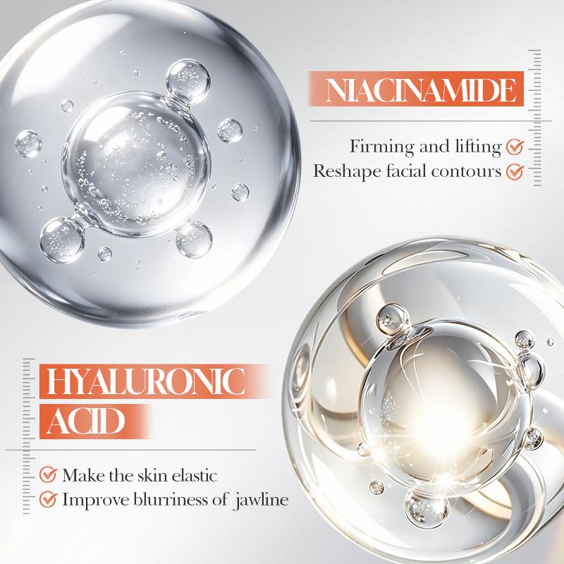 10Pcs V Line Lifting Mask Niacinamide Hyaluronic Acid Jawline Firming Hydrating Facial Mask
