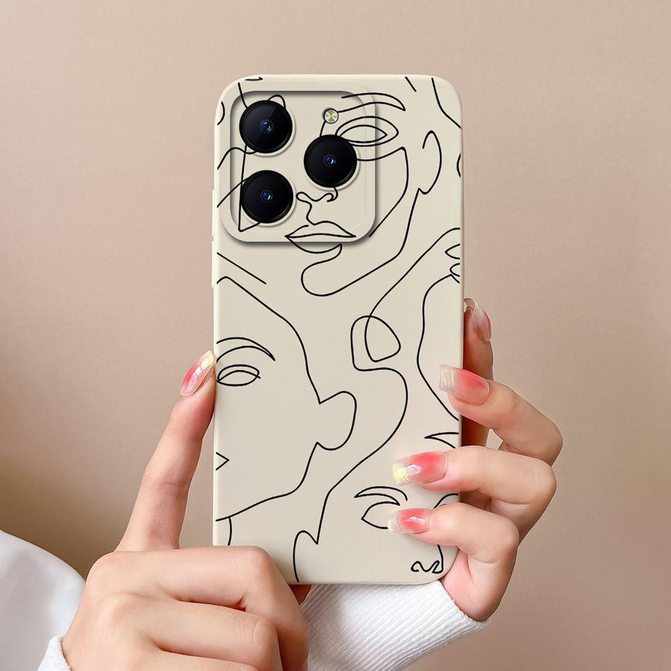 Phone Case For Realme C61 C63 Creative Back Cover For Realme C 61 C 63 Liquid Silicone Funda Full Protection Soft Bumper Cacasa