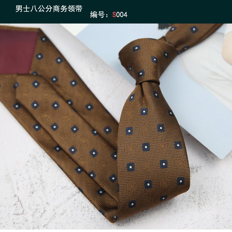 Tie Men'S Retro Coffee Milky White Wedding Stage British 8Cm Dress Professional Business Hand Stripes