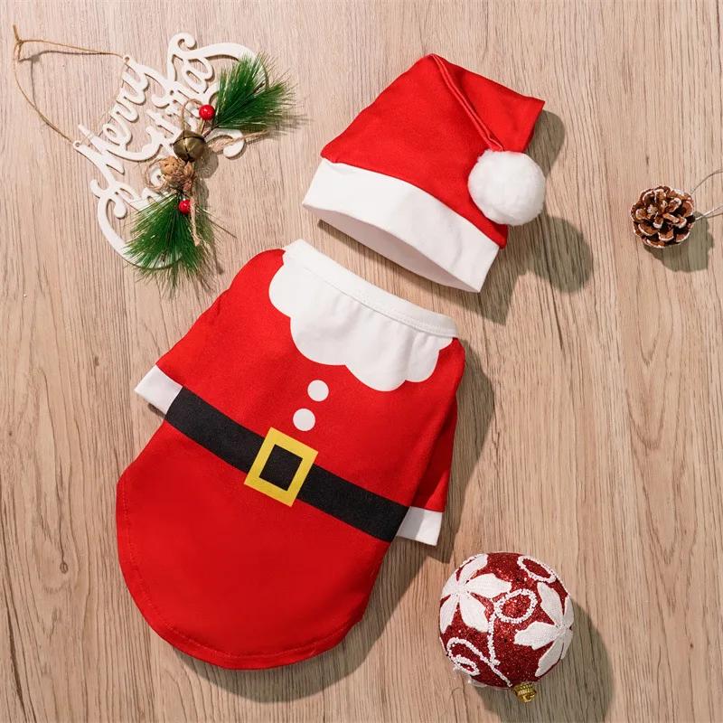 Одежда для собак Санта-Клаус Переодевание Осень и зима Плюшевый мишка Кошка Товары для домашних животных Одежда для собак Хэллоуин для собак