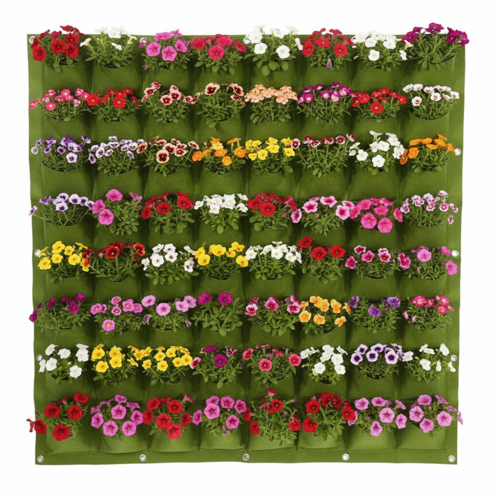 64 Pockets Plant Bag 100*100cm Grow Bag Durable Wall Plant Bags Flower and Vegetable Planting