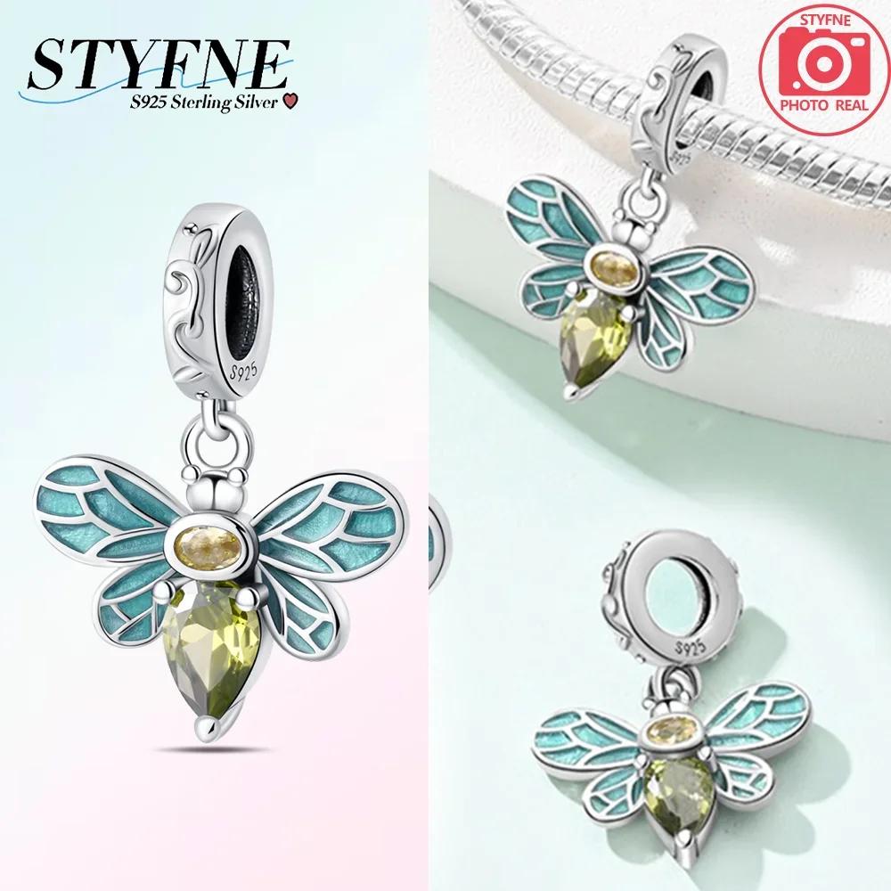 Animal Firefly Green Spring Bird Butterfly Beads Fit Bracelet Charms Copper Original Jewelry Making Women Anniversary Gift
