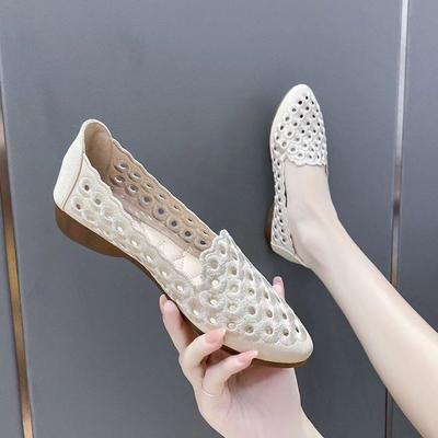 Новая повседневная обувь с вышитой полой бычьей сухожильной подошвой, кроссовки в стиле ретро, ​​летние нескользящие дышащие сандалии