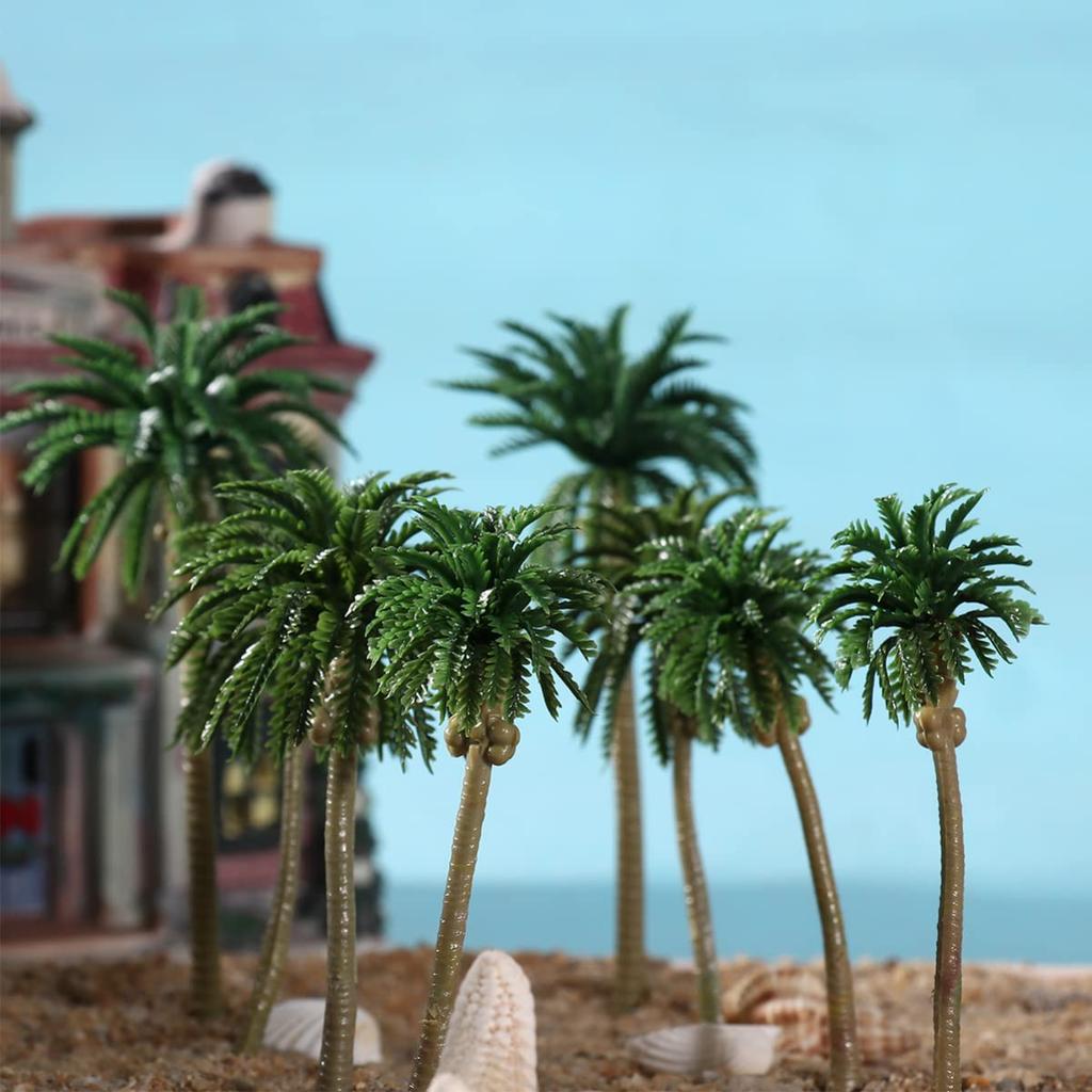 DECHOUS Palm Trees, Model Trees, for Dioramas, 15 Pieces, for Railway Models, Model Rainforests, Plastic (3 Pieces Each of 16cm13cm11cm8cm7cm),