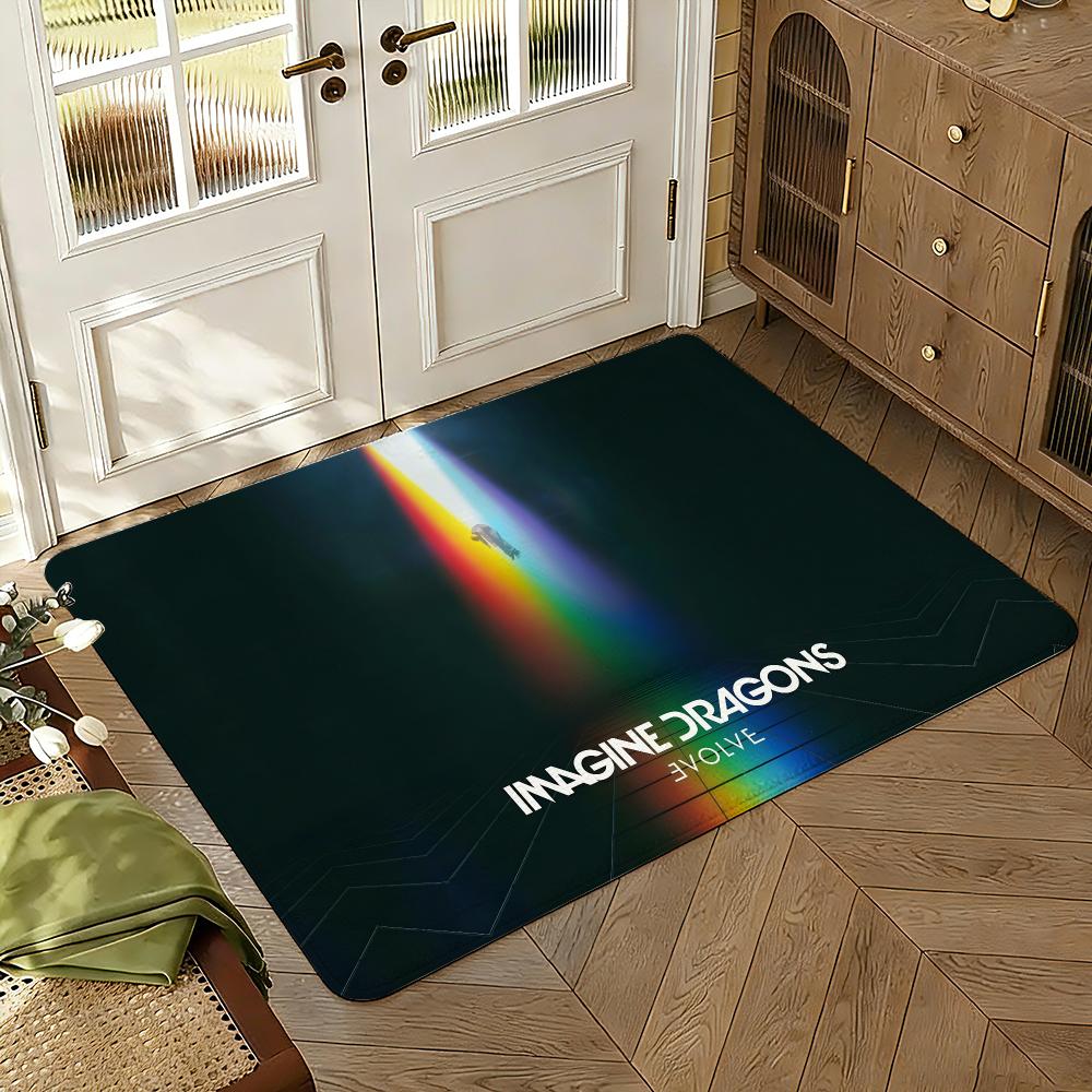 Rock Band Imagine D-Dragons bones Floor Mat Soft Thickened Non-Slip Bedroom Living Room Door Mat Home Decor Flannel Rugs