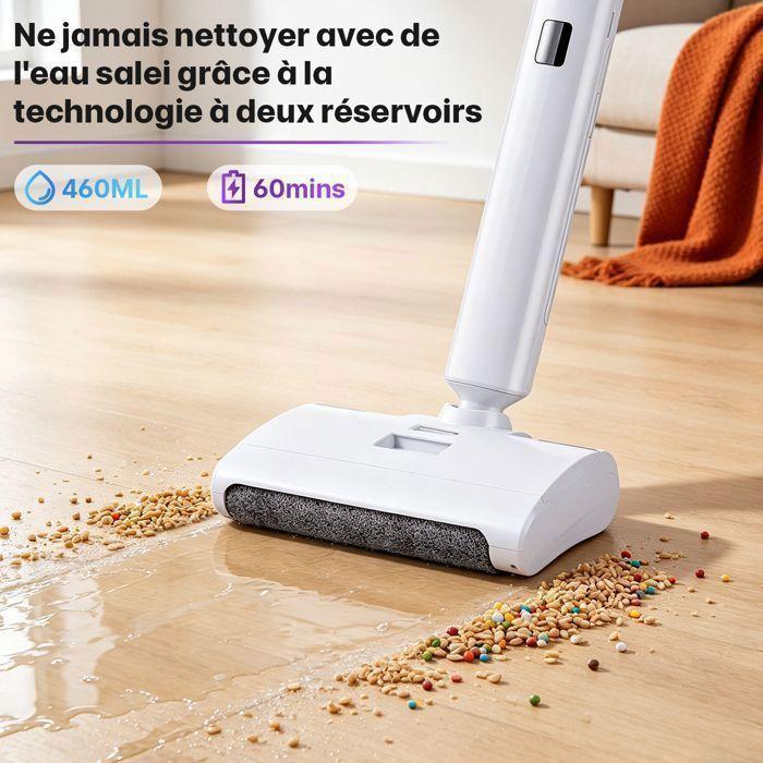 ACELIFE Cordless vacuum cleaner - Dry/wet - Close edge brush - 460 mL tank - LED screen - Self-cleaning-60min