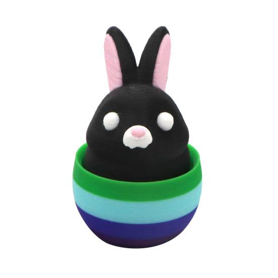 Пасхальный кролик, украшение в виде яйца, 3D-печать, красочная фигурка яйца, брелок, игрушка-кликер для пальцев в виде кролика, праздничное украшение, сувениры для вечеринки