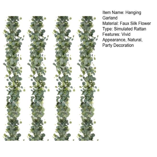 Искусственная эвкалиптовая подвесная гирлянда белые цветы лозы искусственные растения для свадебной арки стены дома вечеринки рождественский декор