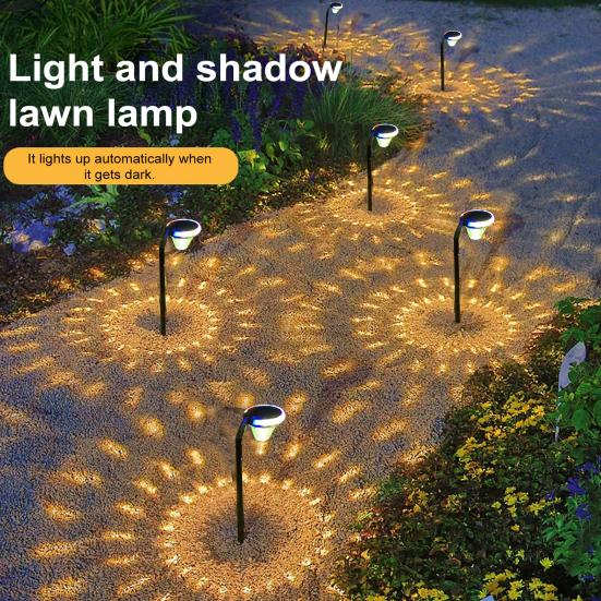 2 Pcs Solar Pathway Lights IP55 Waterproof Solar LED Lawn Lights Outdoor Color Changing Solar Garden Lights for Walkway Patio Yard Decor