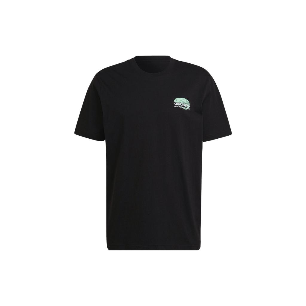 adidas Футболка Originals Trefoil Pckalot с принтом в стиле ретро, спортивная футболка с круглым вырезом и коротким рукавом, мужские топы, черный цвет HF4762
