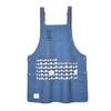 Apron Michoro Double Side Button Apron 247052 Blue [Kusuguru Japan] M-L