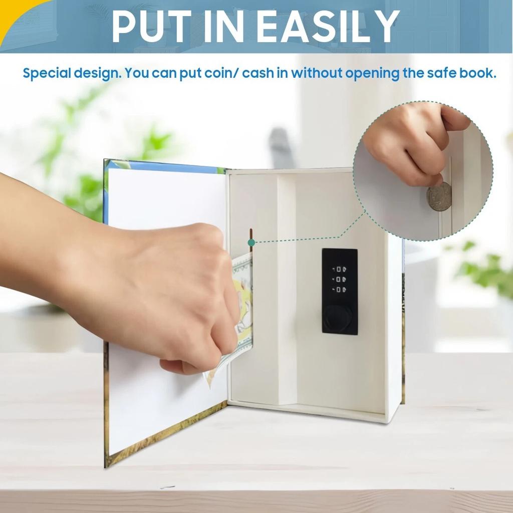 Новый сейф в форме книги с кодовым замком – Скрытая копилка и секретное хранилище для детей, идеальный подарок на день рождения и Рождество