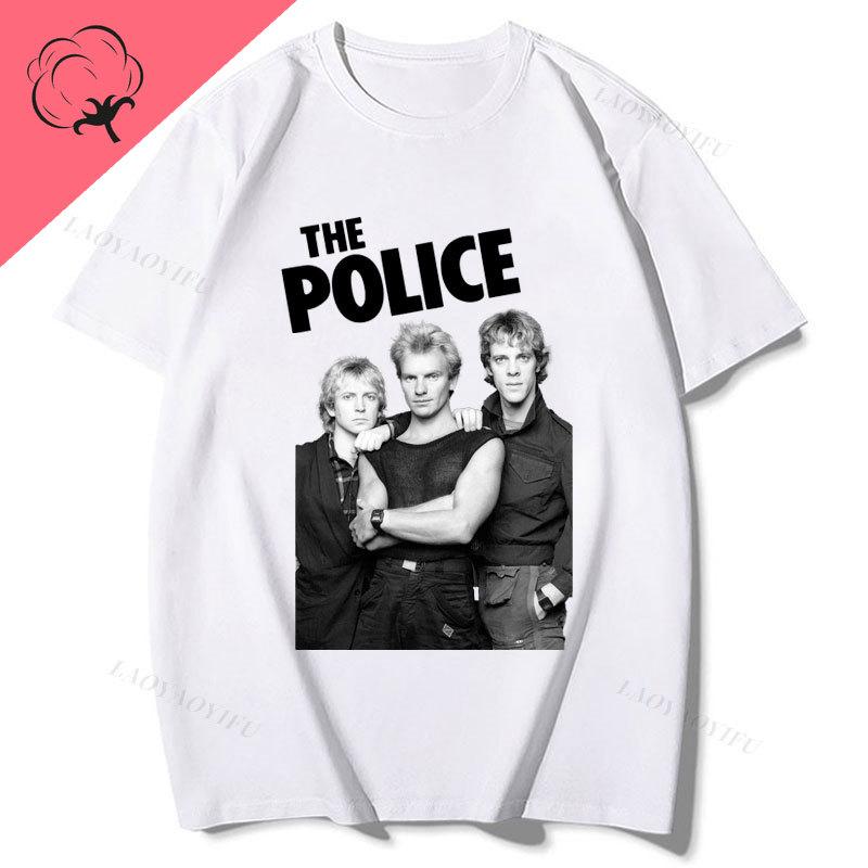 Футболка группы The Police Ghost in The Machine Tour 1982 Унисекс Женская футболка Винтажная Уличная одежда Харадзюку Готическая Хлопковая одежда