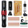 Atom2 Professional Tattoo Kit, беспроводной набор для роторной машинки с ручкой, 2 аккумуляторами и 20 картриджами для начинающих и мастеров татуировки