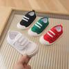 Kids' Velcro Low-Top Canvas Sneakers - Soft Bottom, Spring/Autumn, White, Unisex Toddler Shoes