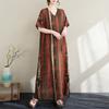 DIMANAF 2025 Летнее женское длинное платье больших размеров, винтажное, оверсайз, базовое, в полоску, с повседневным принтом, V-образным вырезом, свободного кроя