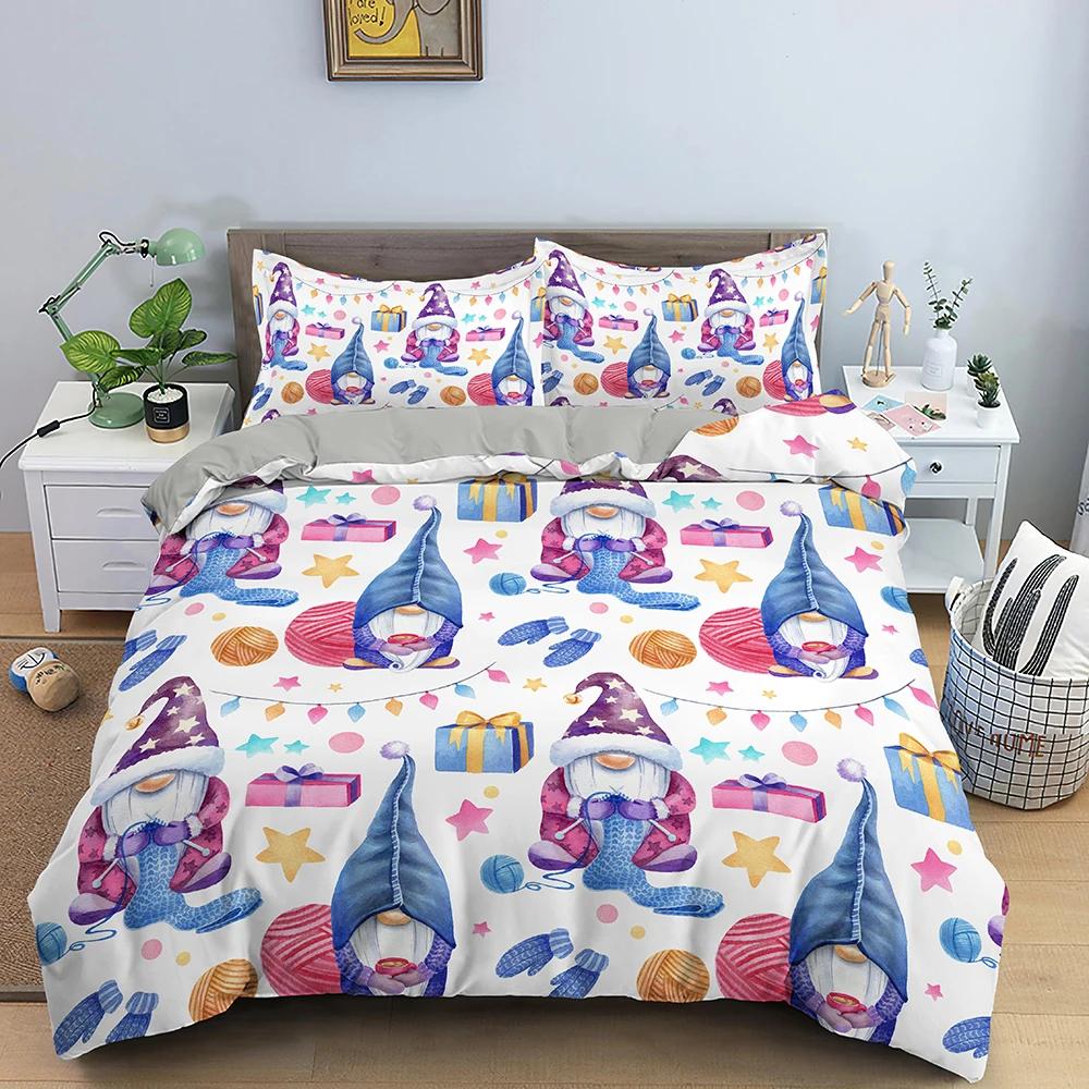 Comforter Christmas Bedding Set 3D Print Santa Claus King Queen Single Double Size Kids Polyester Bedding Set No Bed Sheet
