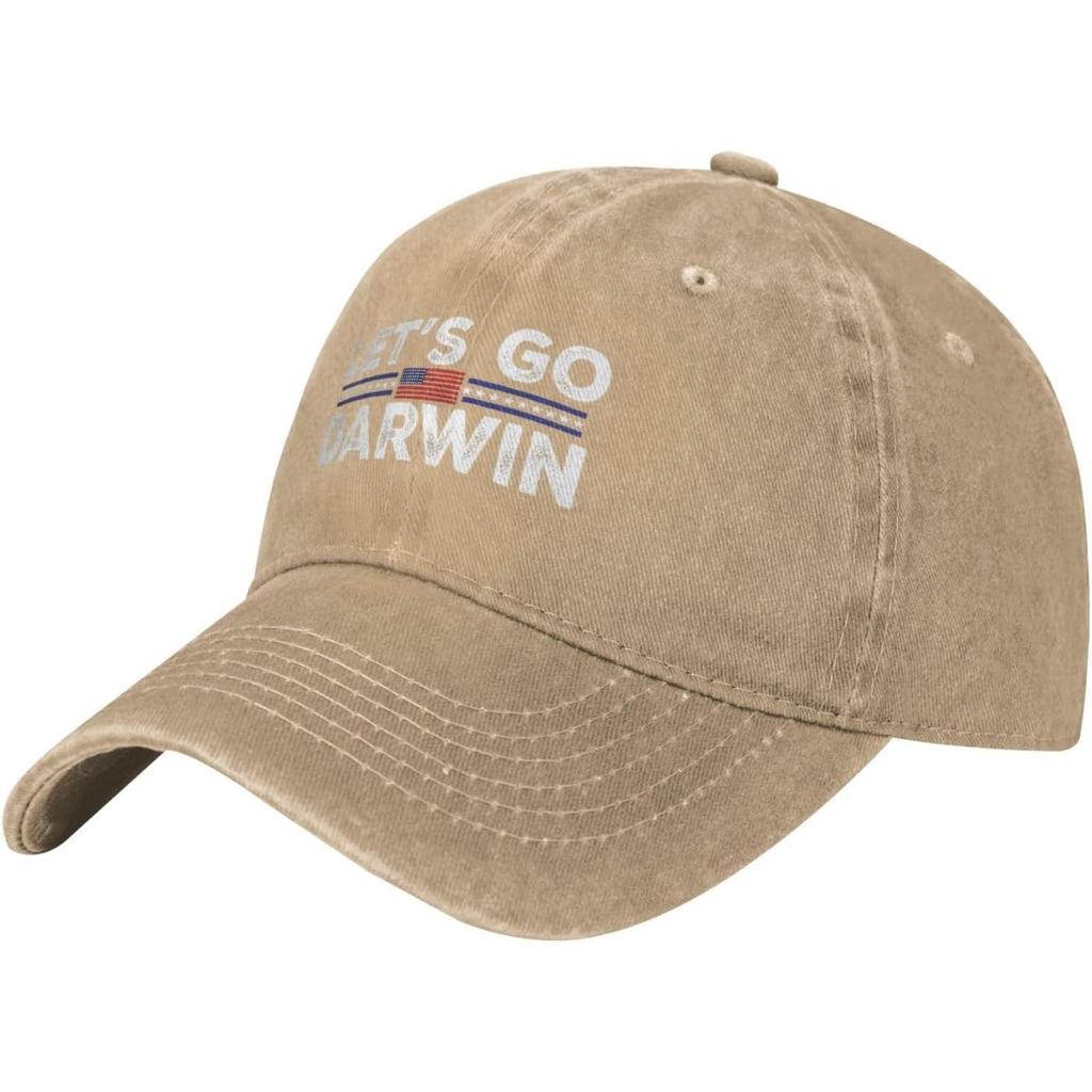 Lets Go Darwin Washed Baseball Cap Cotton Adjustable Low Profile Outdoor Casual Dad Hat