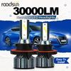 Roadsun 2pcs H13 9005/HB3 9006/HB4 H1 H4 H7 H11 High Low Beam LED Car Headlights, 30000LM 300W 6500K White Two-side CSP Chip