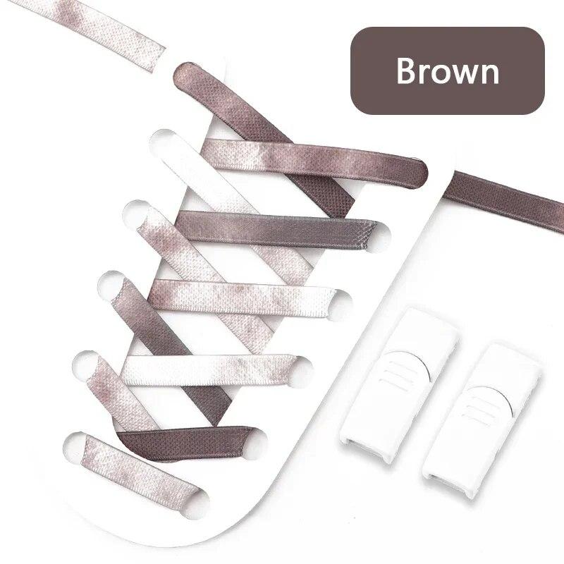 1Pair 8MM Wide Flat Rainbow Shoelaces Elastic Laces Sneakers Magnetic Lock No Tie Shoe Laces Adults Kids Rubber Bands for Shoes