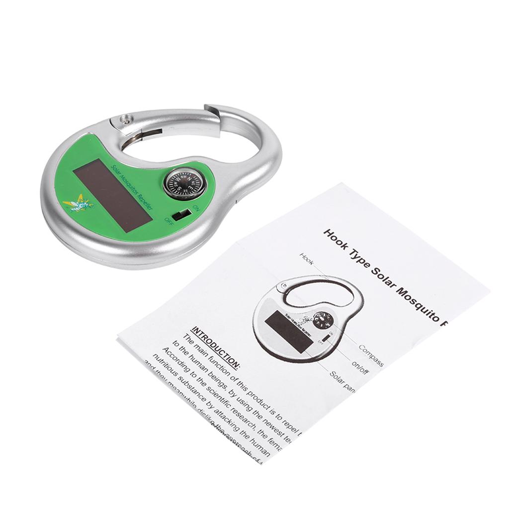 Портативный отпугиватель комаров, насекомых, экспеллер, крючок, солнечный ультразвуковой с компасом на открытом воздухе