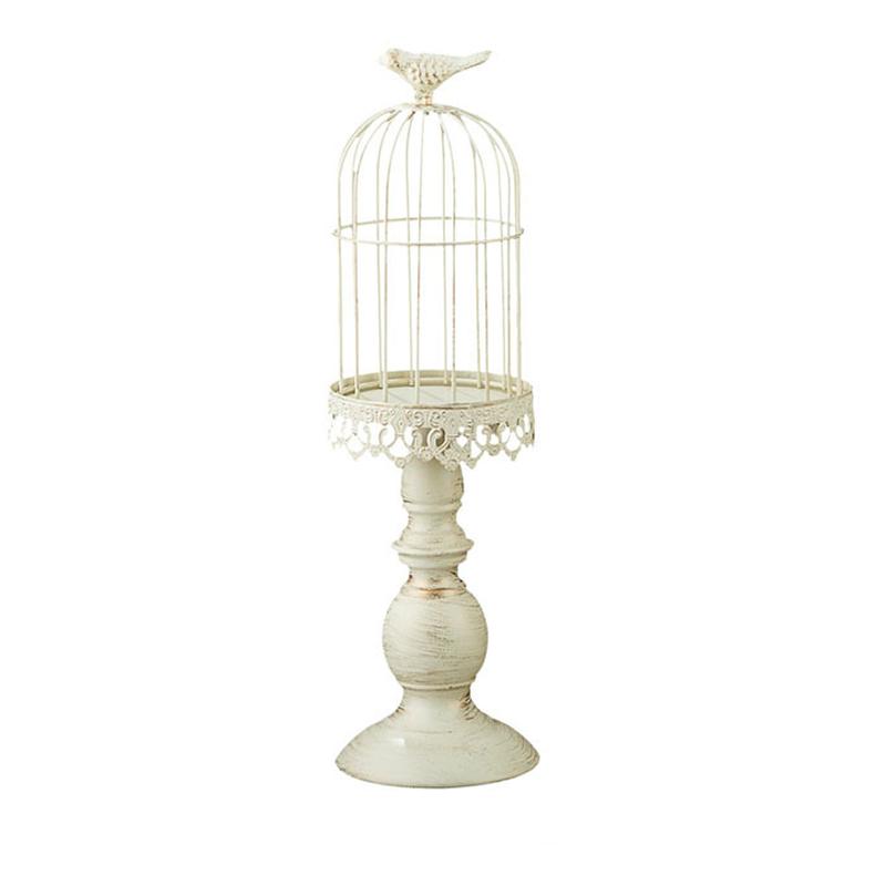 Iron Art Candlestick Ornaments Ambience Candle Holder Birdcage Home Decor Party Supplies