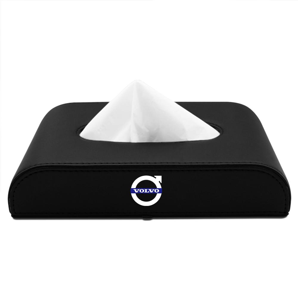 New 3D Leather Tissue Box Drawer Desktop Kitchen Napkin Storage Boxes For Volvo Rdesign T6 AWD C30 S40 S60 S70 S80 V40 V50 V70