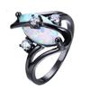 Wish Black Gold Sshaped Cz Ring With Pearllike White Stone For Elegant Womens Jewelry