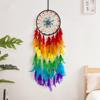 Dream Catcher Colorful Feather Handmade Wind Chimes Creative Living Room Bedroom Hanging Ornaments Wall Pendant Home Decorations