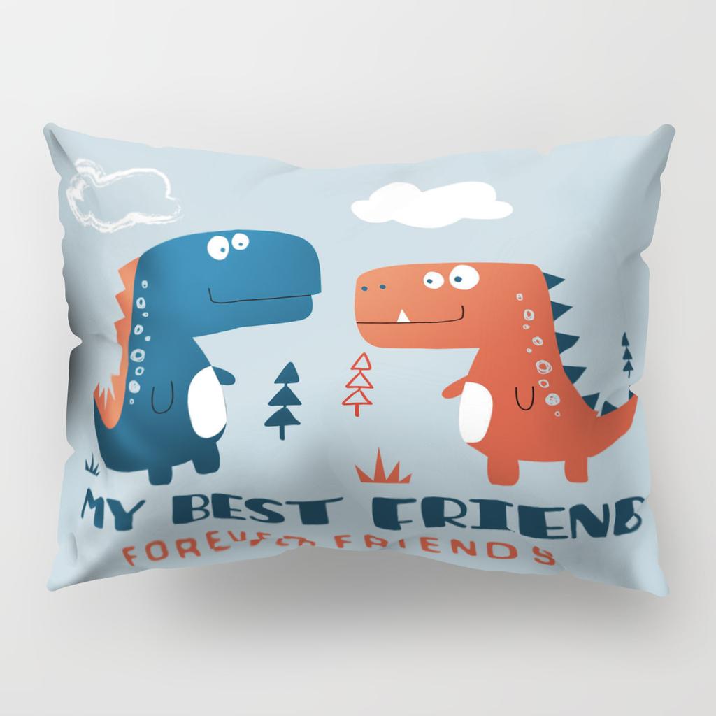 Cartoon Dinosaur Pillowcase Cute Children's Room Cushion Cover Car Sofa Cushion Cover Children's Birthday Gift