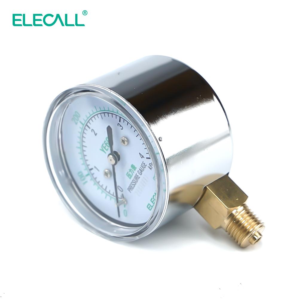 ELECALL High Quality YE-60 KPA Air Diaphragm Pressure Gauge Phosphor Bronze Film Box Pressure Gauge Positive Pressure Meter
