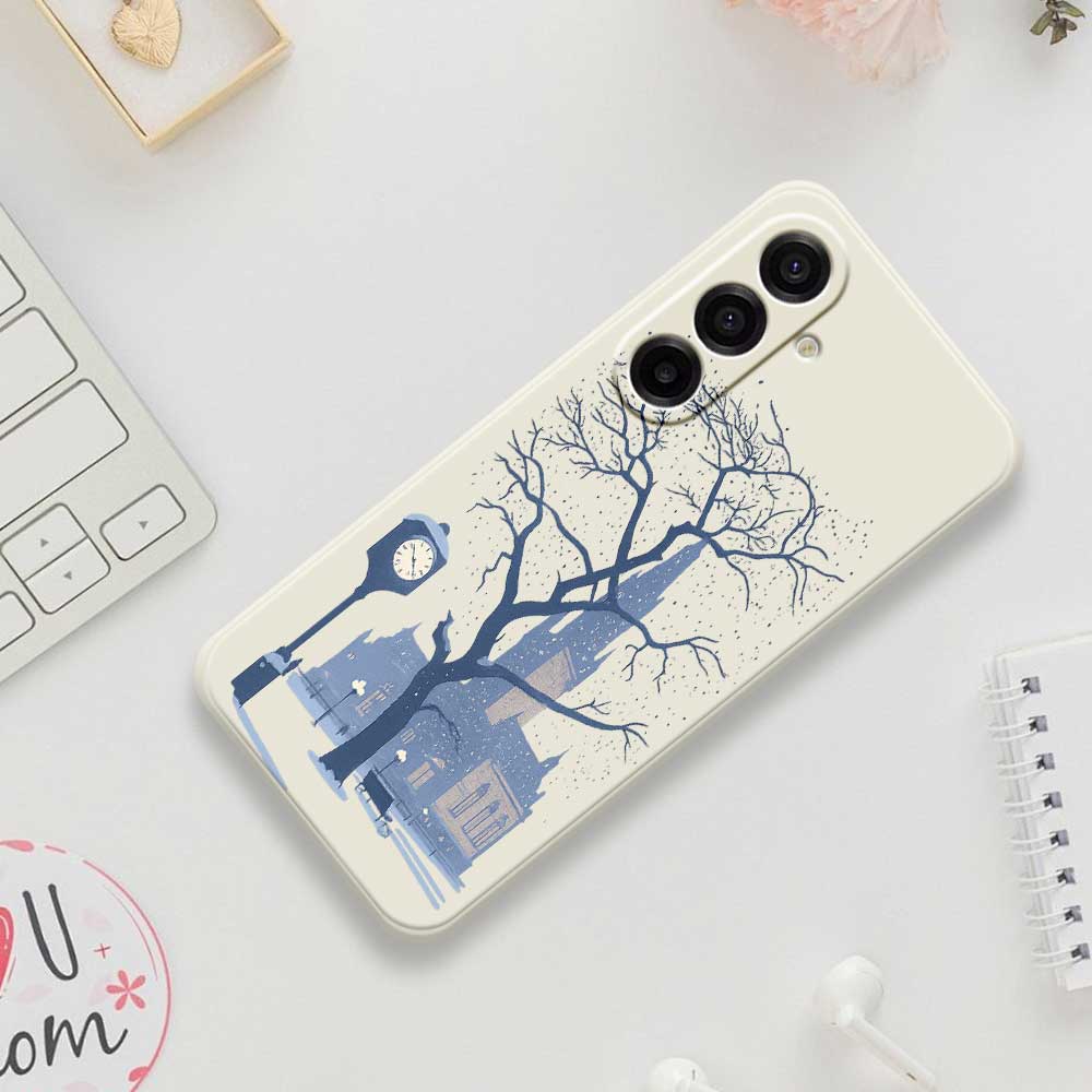 For Samsung Galaxy A17 5G Case Street Outside The Castle Pattern Printing Straight Edge TPU Phone Back Cover