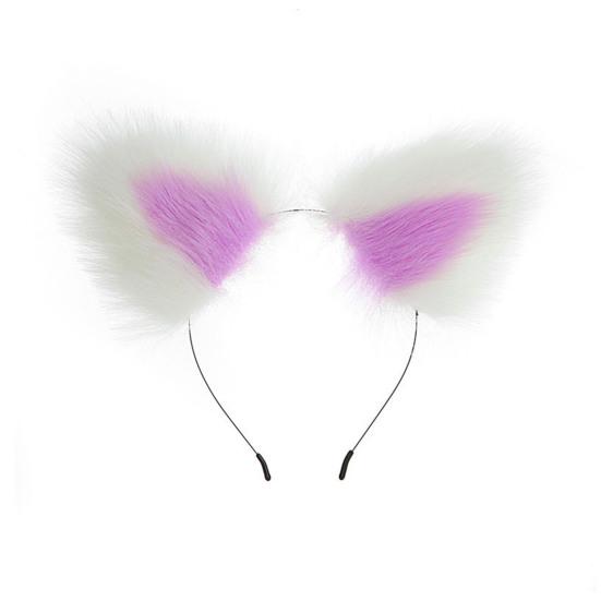 Плюшевый ободок с кошачьими ушками Прочный металлический ободок Универсальный дизайн Обруч для волос Реквизит для косплея Аксессуар для волос