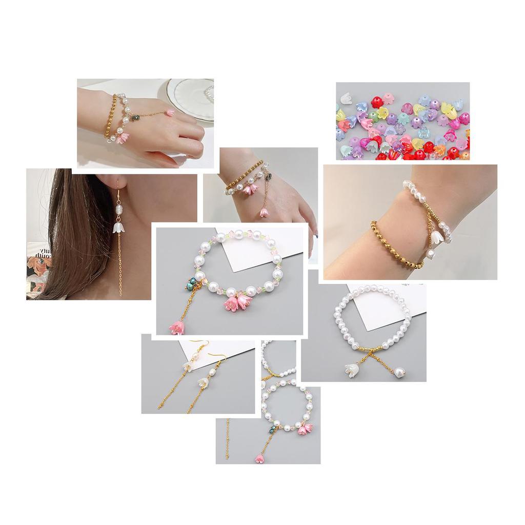 90 шт. акриловые бусины в виде колокольчика и орхидеи, цветок, подвеска для DIY, ожерелье, браслет, серьги, изготовление ювелирных изделий, аксессуары для рукоделия